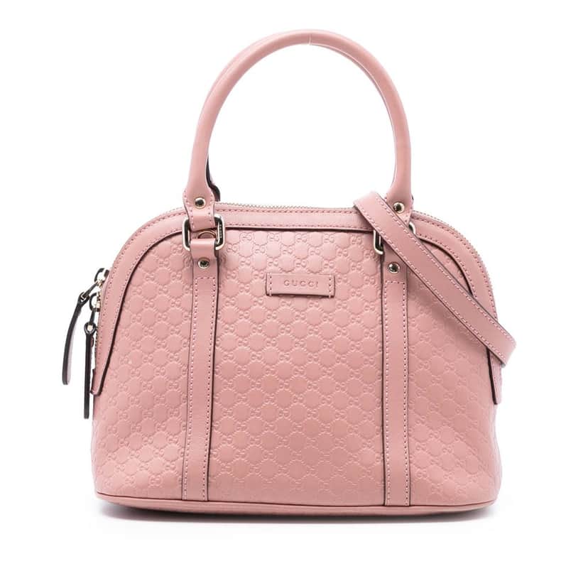 Gucci Mini Microguccissima Dome Satchel Pink Leather Very good condition - Front View