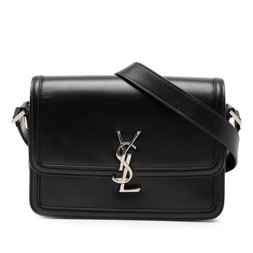 Saint Laurent Medium Calfskin Solferino Satchel In Box Black Leather Very good condition - Front View
