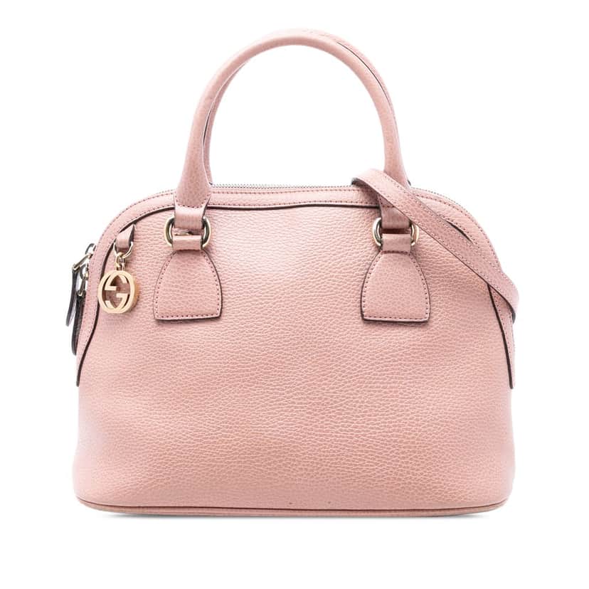 Gucci Small Dollar Calfskin GG Charm Dome Satchel Pink Leather Very good condition - Front View
