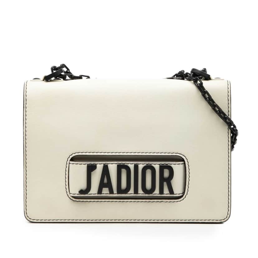 Dior Medium Calfskin JAdior Chain Flap White Leather Very good condition - Front View