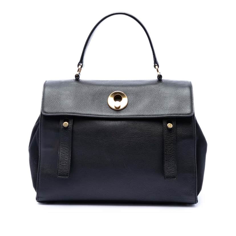 Saint Laurent Medium Leather Muse Two Satchel Black Leather Very good condition - Front View