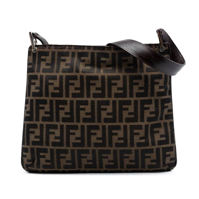Fendi Zucca Canvas Shoulder Bag Brown Very good condition - Front View