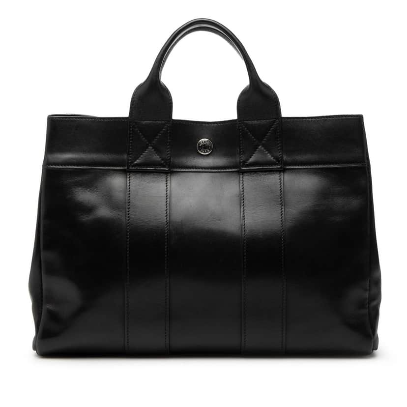 Hermès Box Calf Fourre Tout PM Black Leather Very good condition - Front View