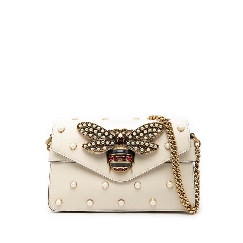 Gucci Mini Leather Queen Margaret Broadway Satchel White Leather Very good condition - Front View