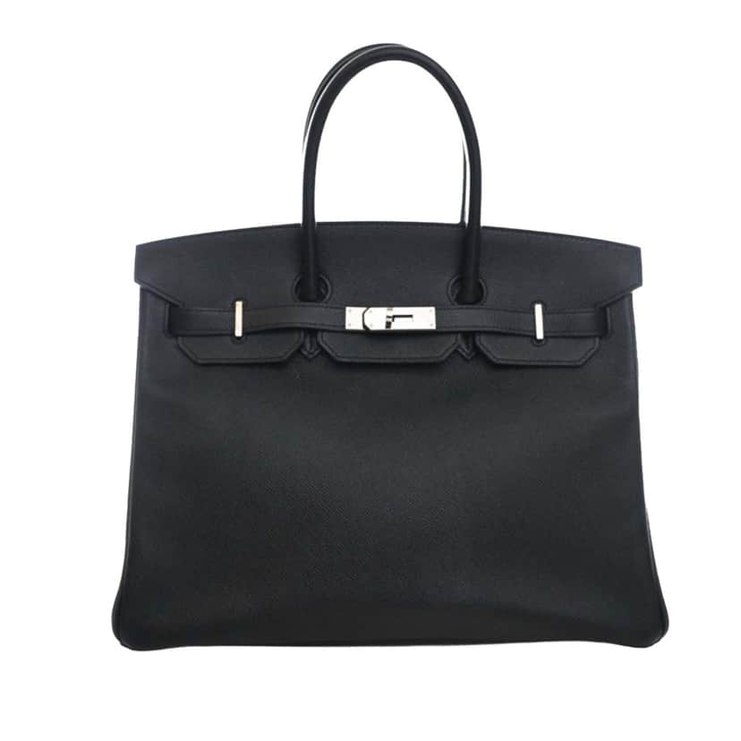 Hermès Epsom Birkin Retourne 35 Black Leather Very good condition - Front View