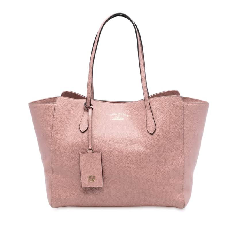 Gucci Medium Leather Swing Tote Pink Leather Very good condition - Front View