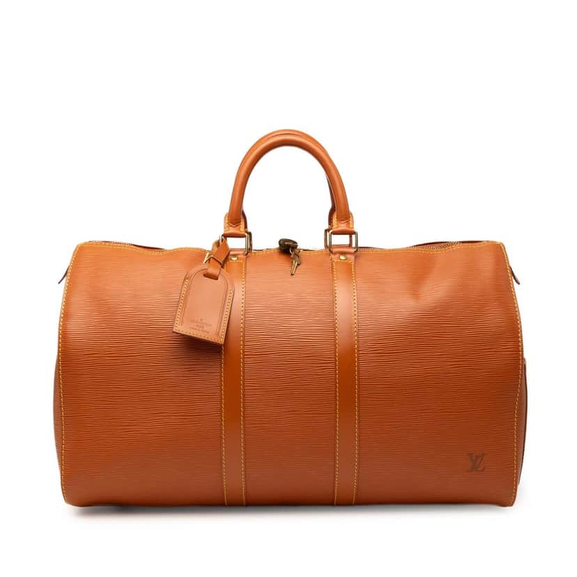 Louis Vuitton Epi Keepall 45 Brown Leather Very good condition - Front View
