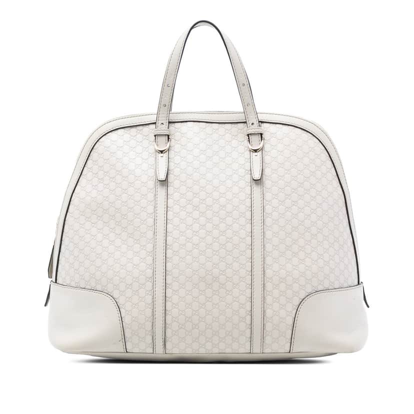 Gucci Large Microguccissima Nice Dome Top Handle Bag White Leather Very good condition - Front View