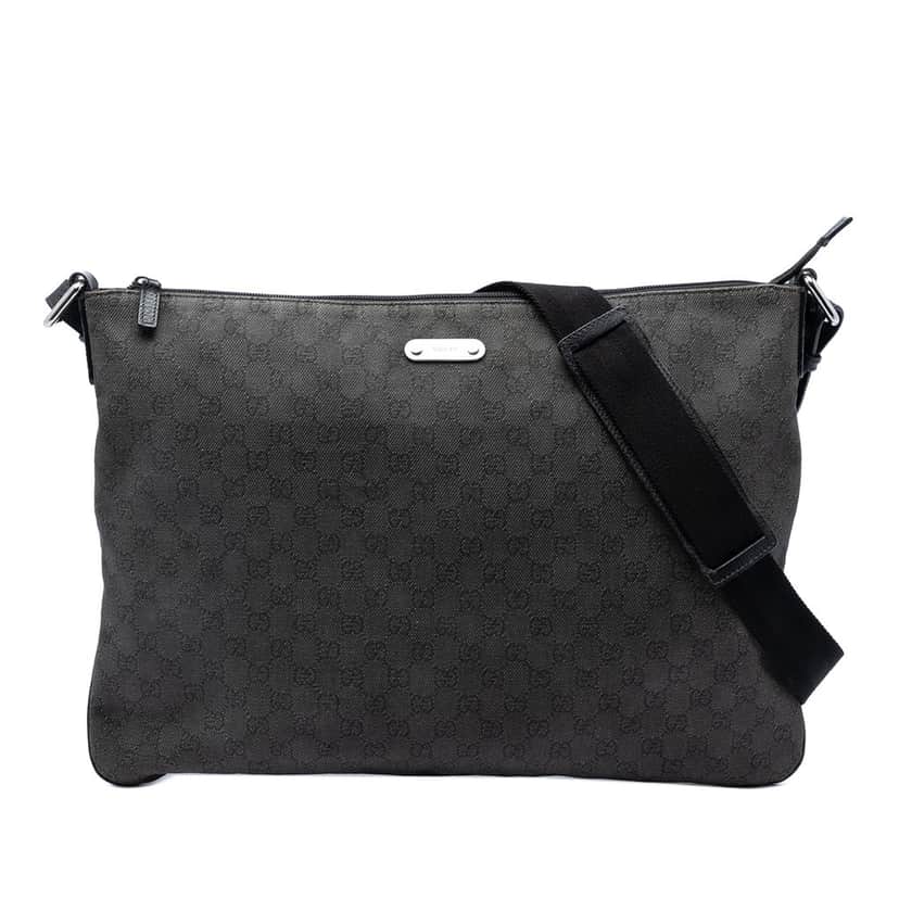 Gucci GG Denim Crossbody Black Very good condition - Front View