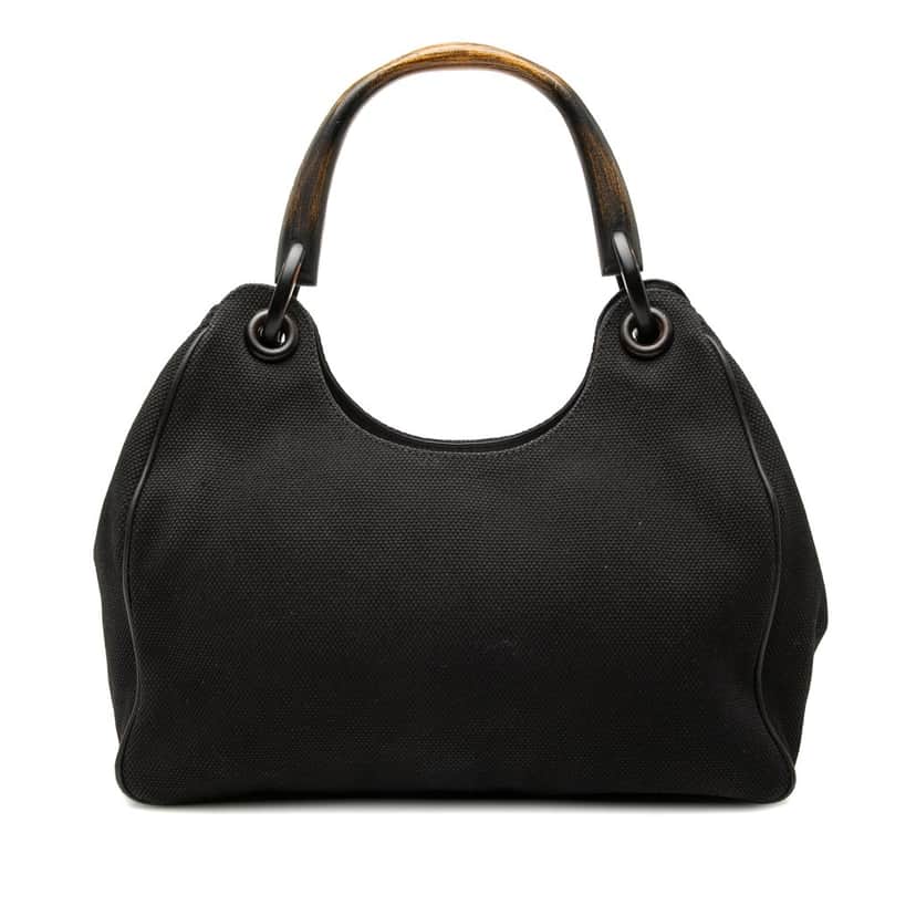 Gucci Canvas Shoulder Bag Black Very good condition - Front View