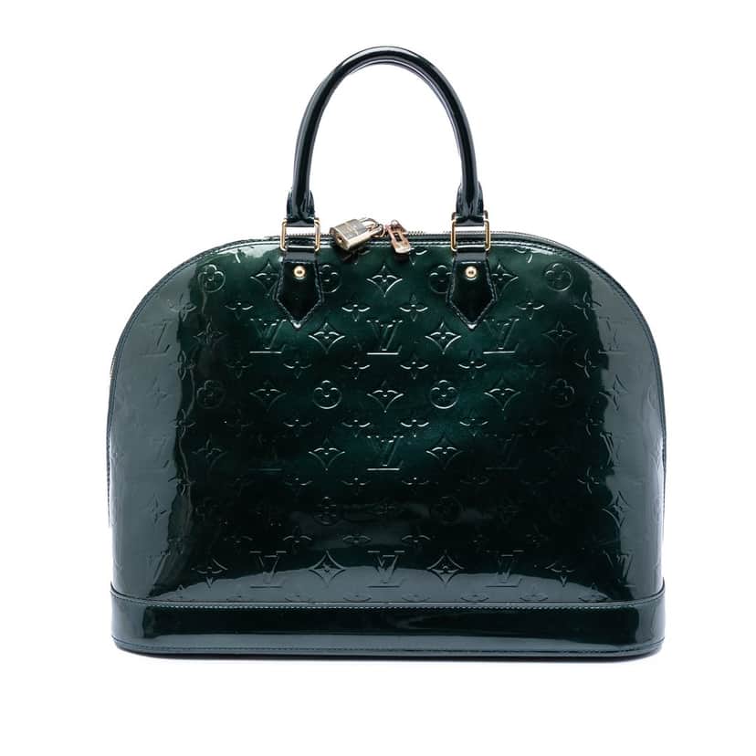 Louis Vuitton Monogram Vernis Alma GM Green Leather Very good condition - Front View