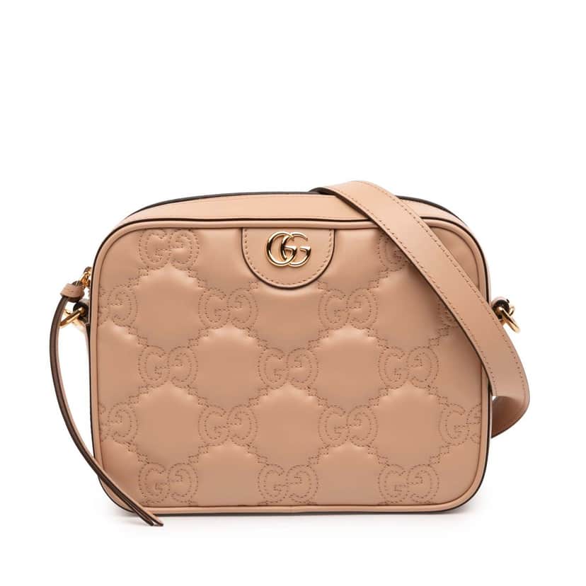 Gucci Small GG Matelasse Leather Crossbody Beige Leather Very good condition - Front View