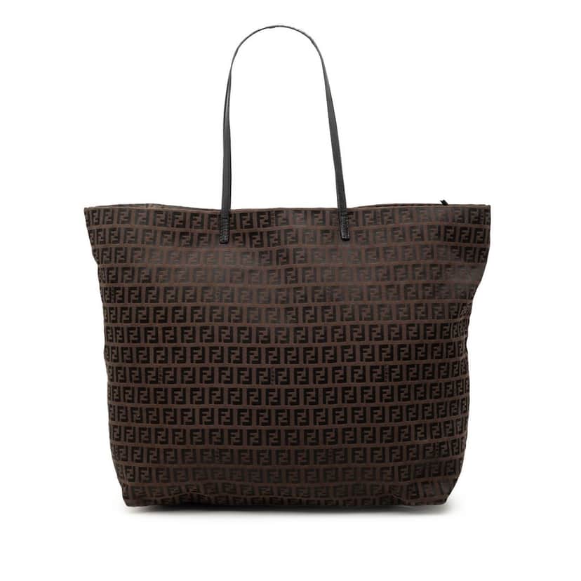 Fendi Zucchino Canvas Tote Brown Very good condition - Front View