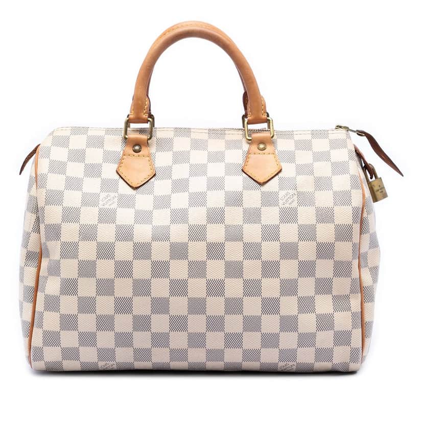Louis Vuitton Damier Azur Speedy 30 White Very good condition - Front View