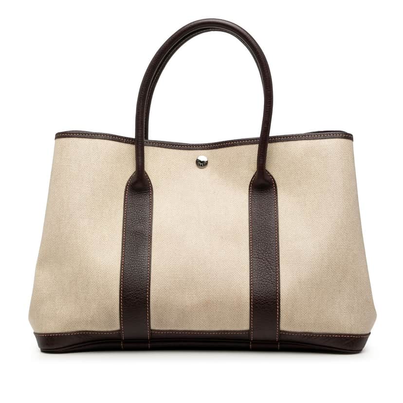 Hermès Toile and Negonda Garden Party 36 Beige Good condition - Front View