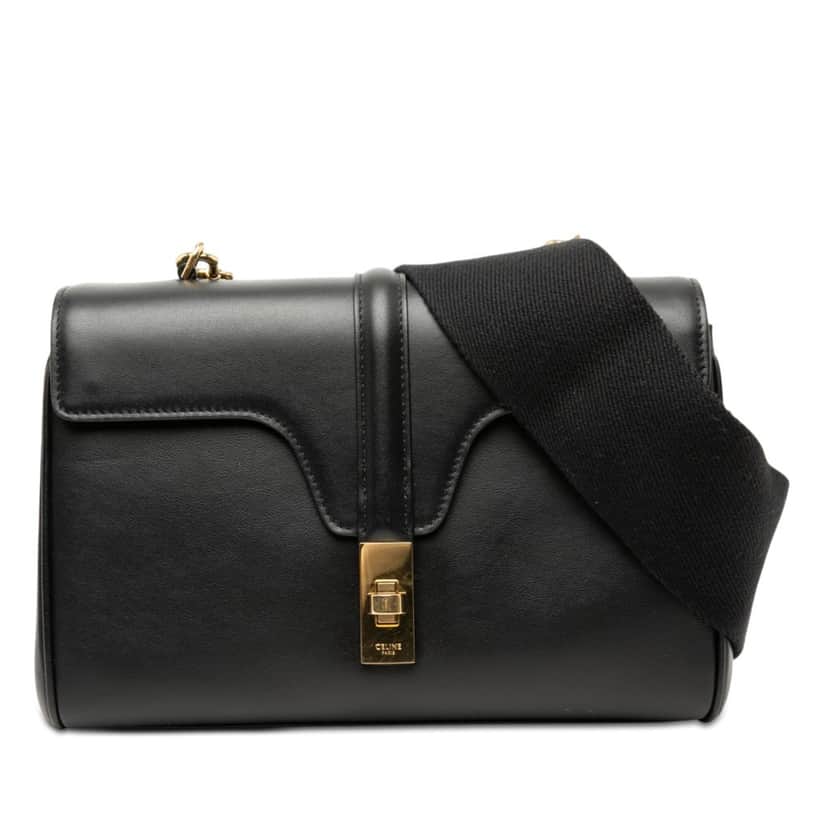 Celine Teen Smooth Calfskin Soft 16 Crossbody Black Leather Very good condition - Front View