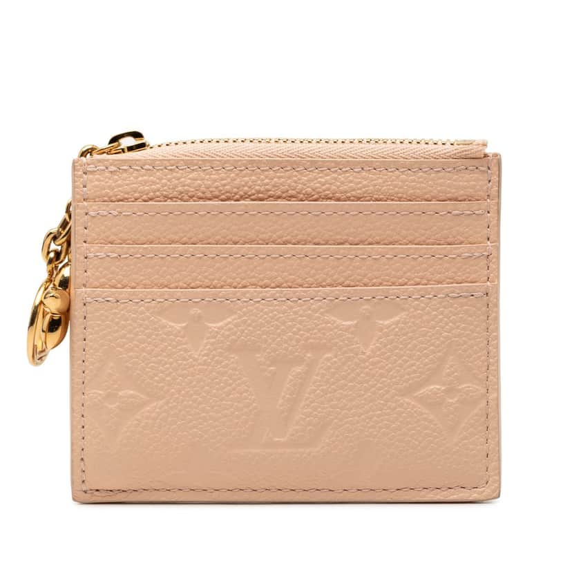 Louis Vuitton Monogram Empreinte Flora Card Holder Pink Leather Very good condition - Front View