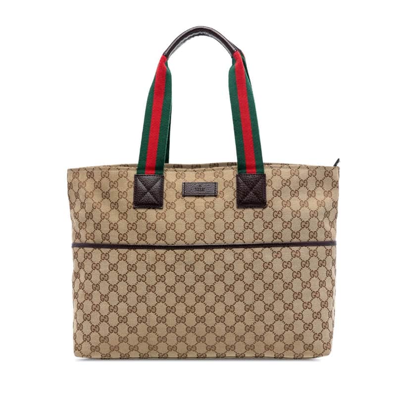 Gucci GG Canvas Web Tote Beige Very good condition - Front View