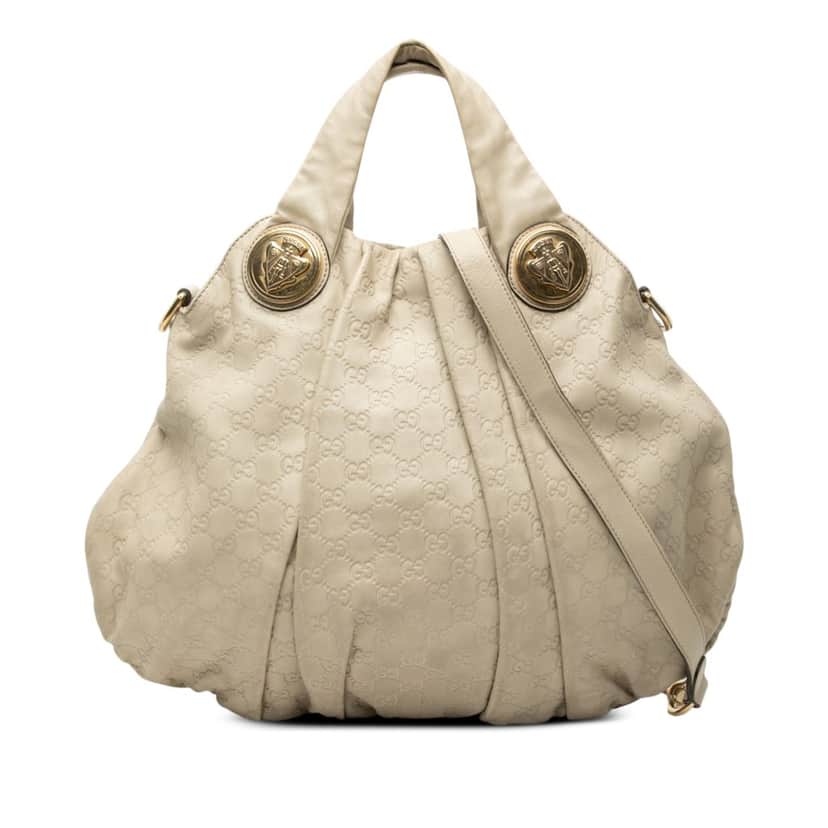 Gucci Large Guccissima Hysteria Satchel Brown Leather Very good condition - Front View