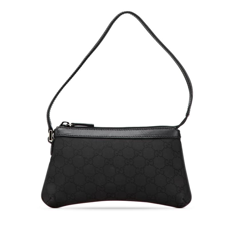 Gucci GG Nylon Shoulder Bag Black Very good condition - Front View