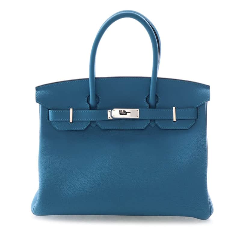 Hermès Togo Birkin Retourne 30 Blue Leather Very good condition - Front View