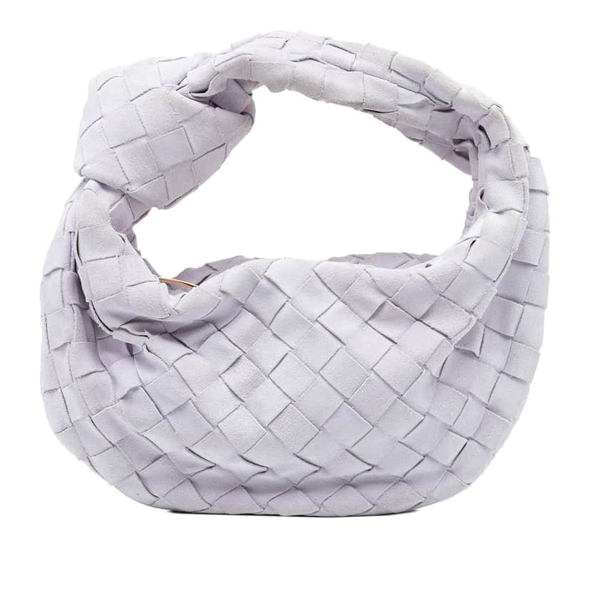 Bottega Veneta Mini Suede Intrecciato Jodie Purple Leather Very good condition - Front View