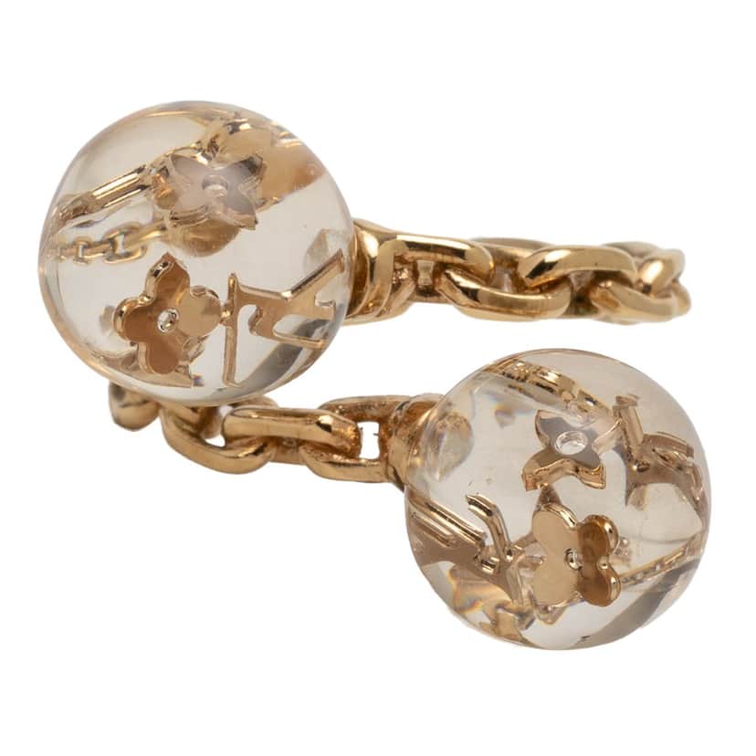 Louis Vuitton Gold Plated Bubble Resin Monogram Inclusion Ring Gold Metal Very good condition - Front View