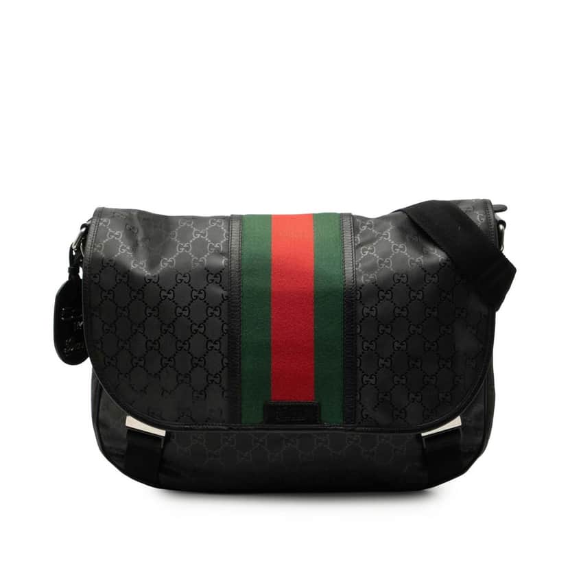 Gucci GG Imprime Web Crossbody Black Good condition - Front View