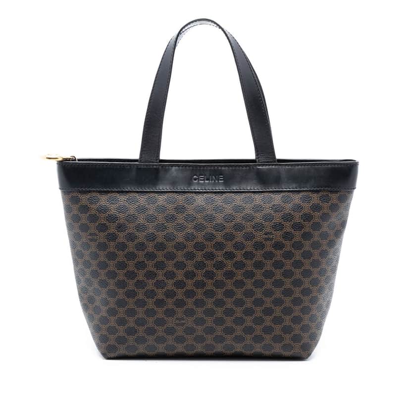 Celine Macadam Coated Canvas Handbag Brown Very good condition - Front View