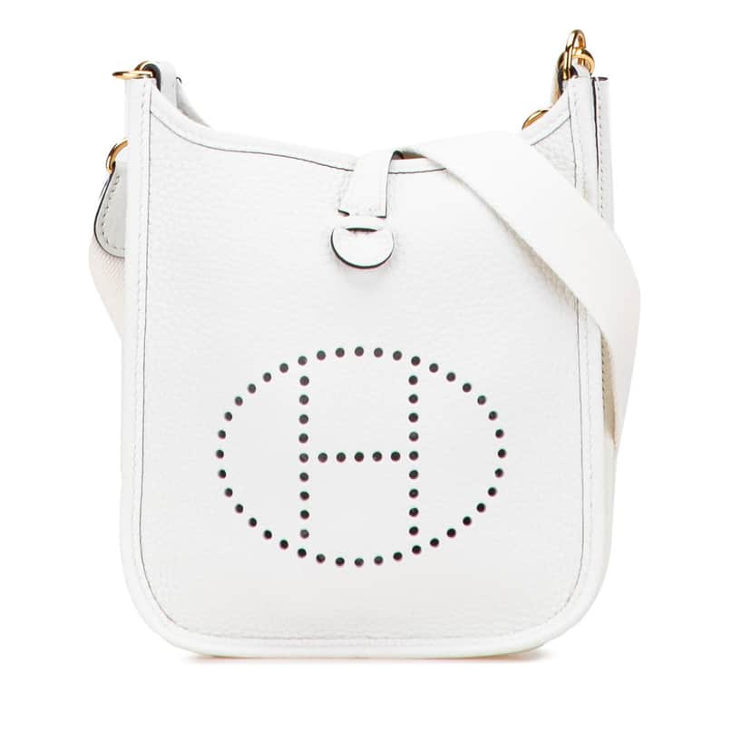 Hermès Clemence Evelyne TPM White Leather Very good condition - Front View