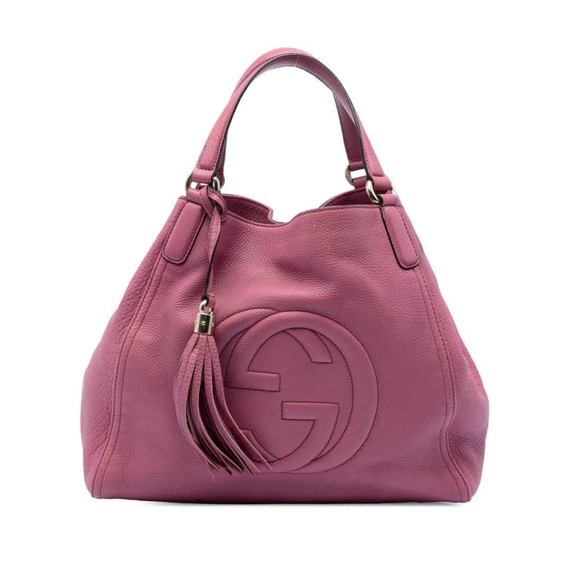 Gucci Medium Leather Soho Cellarius Tote Pink Leather Very good condition - Front View