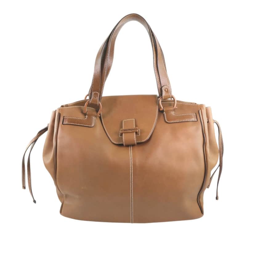 Ferragamo Leather Gancini Tote Brown Leather Very good condition - Front View