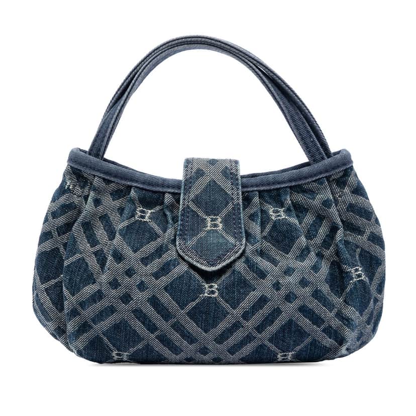 Burberry Nova Check Denim Handbag Blue Very good condition - Front View
