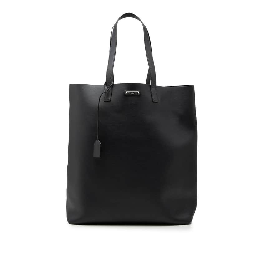 Saint Laurent Smooth Calfskin Bold Shopping Tote Black Leather Very good condition - Front View