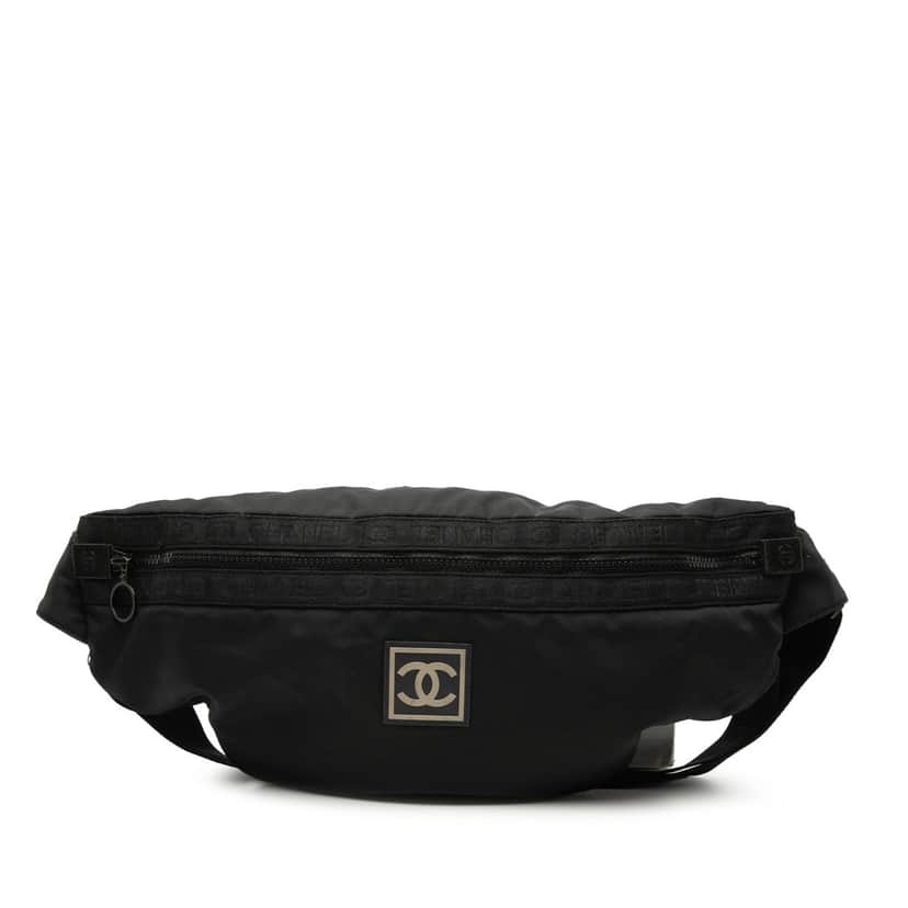 Chanel Nylon CC Sport Line Belt Bag Black Very good condition - Front View