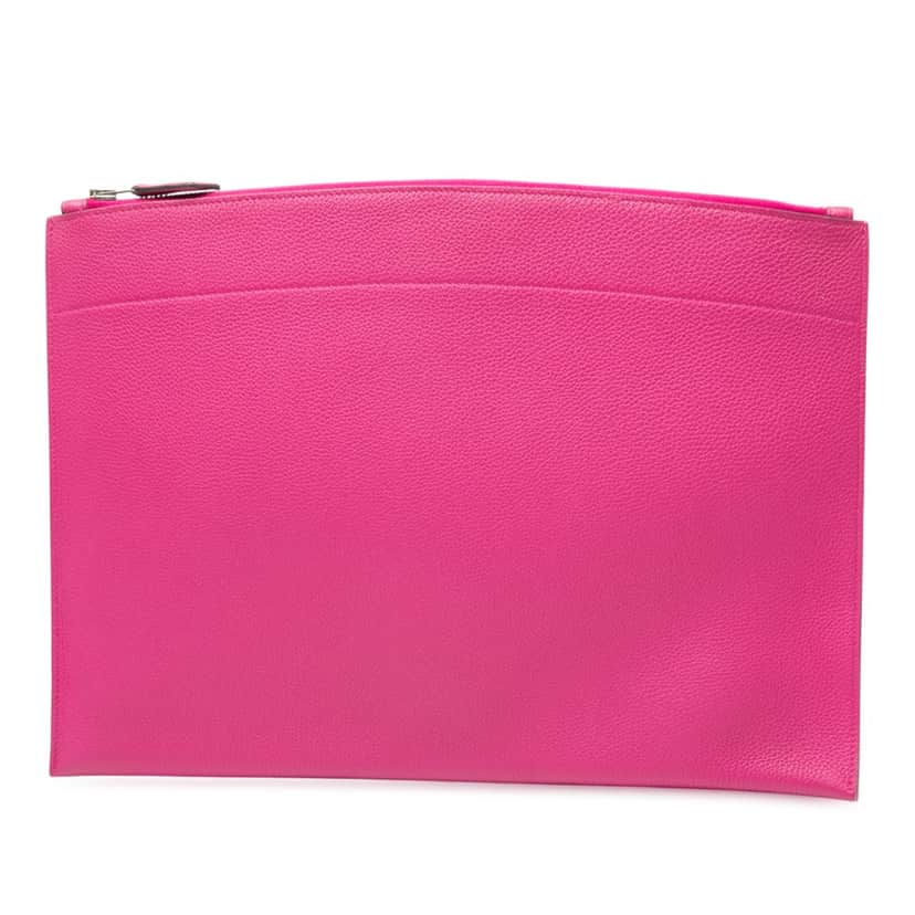 Hermès Large Togo Bazar Pouch Pink Leather Very good condition - Front View
