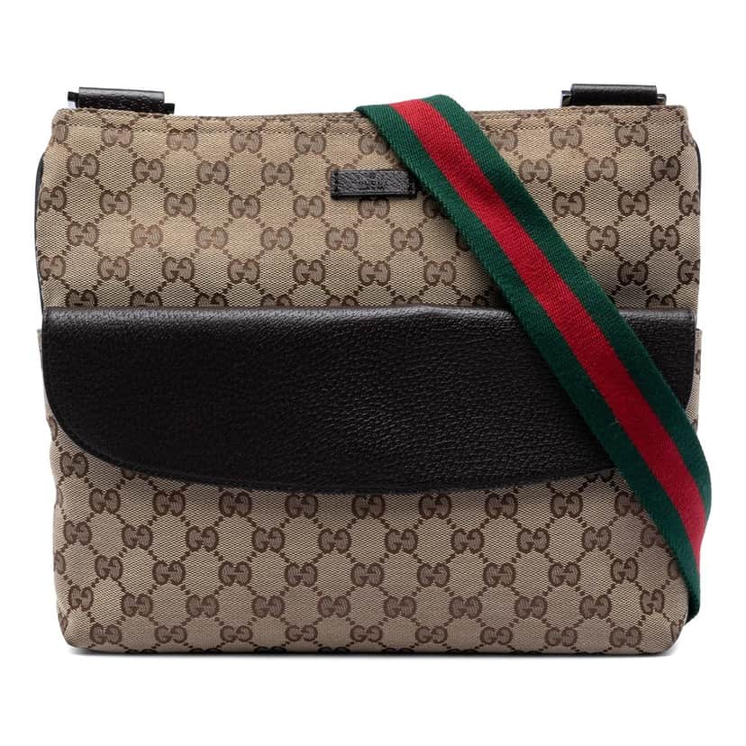 Gucci GG Canvas Web Crossbody Beige Very good condition - Front View