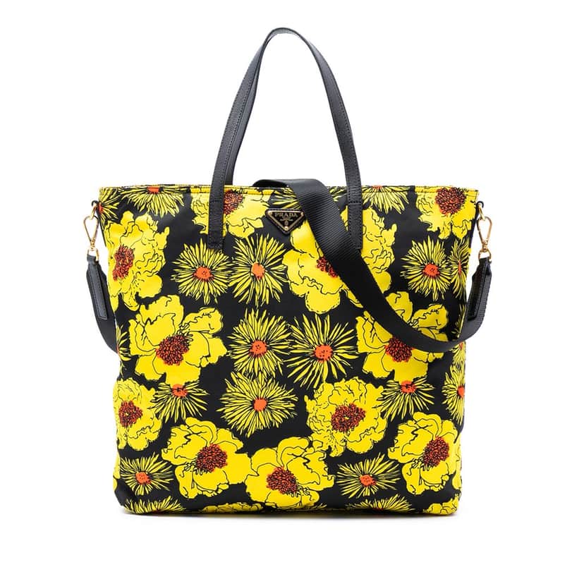 Prada Tessuto Stampato Satchel Yellow Very good condition - Front View