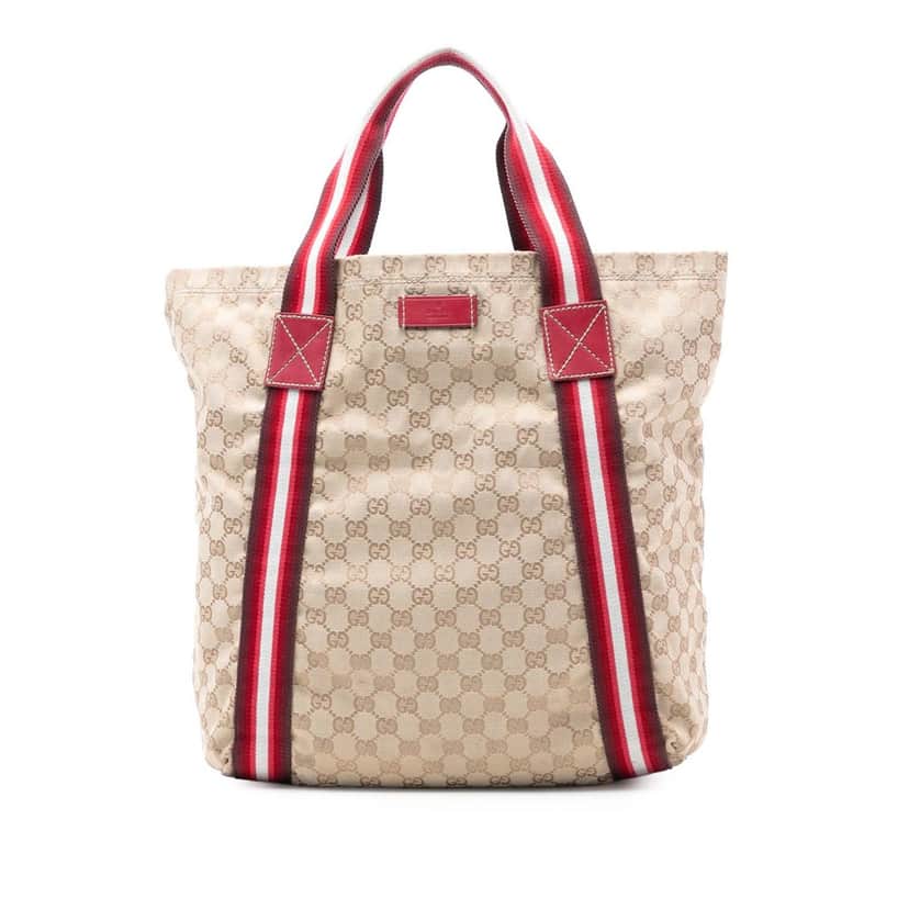 Gucci GG Canvas Web Tote Beige Very good condition - Front View