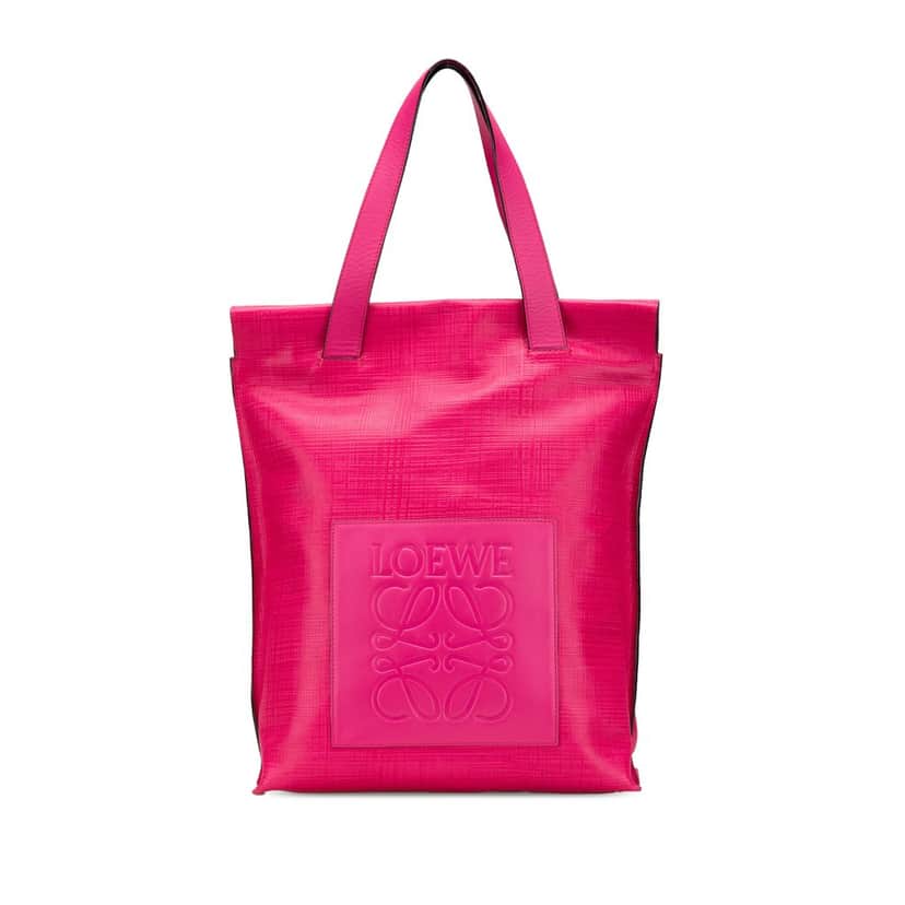 Loewe Anagram Leather Shopper Tote Pink Leather Very good condition - Front View