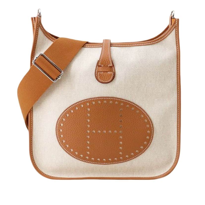 Hermès Toile and Clemence Evelyne III 29 Beige Very good condition - Front View