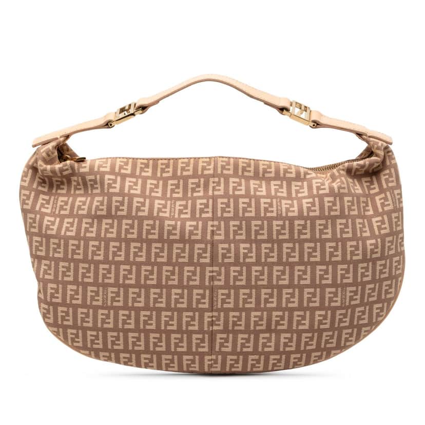 Fendi Zucchino Canvas Hobo Beige Good condition - Front View