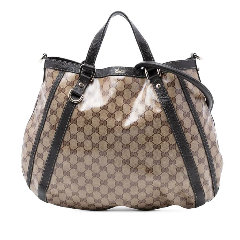 Gucci GG Crystal Abbey D Ring Convertible Tote Beige Very good condition - Front View