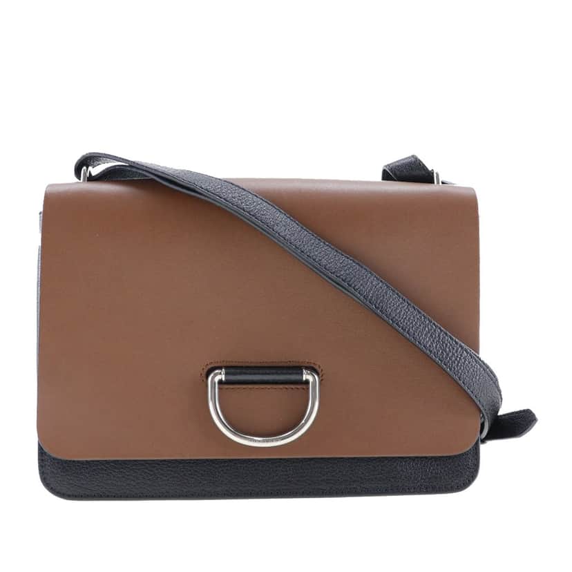 Burberry Medium Bicolor Leather D Ring Crossbody Brown Leather Very good condition - Front View