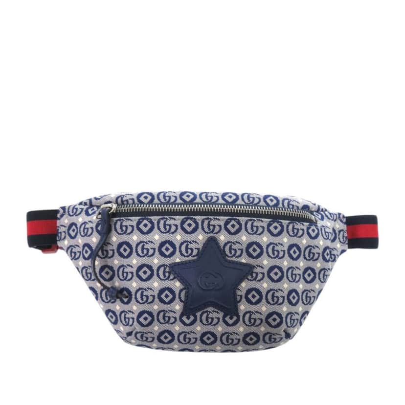 Gucci Kids GG Canvas Stars Web Belt Bag Blue Very good condition - Front View