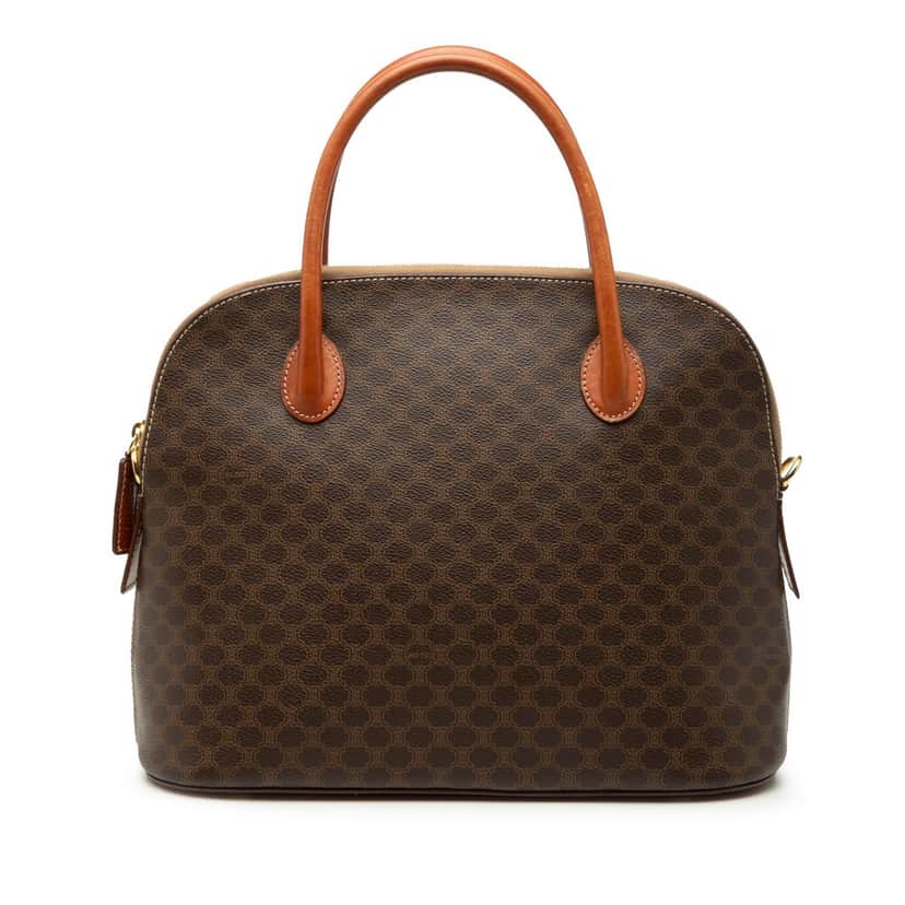 Celine Macadam Coated Canvas Dome Handbag Brown Very good condition - Front View