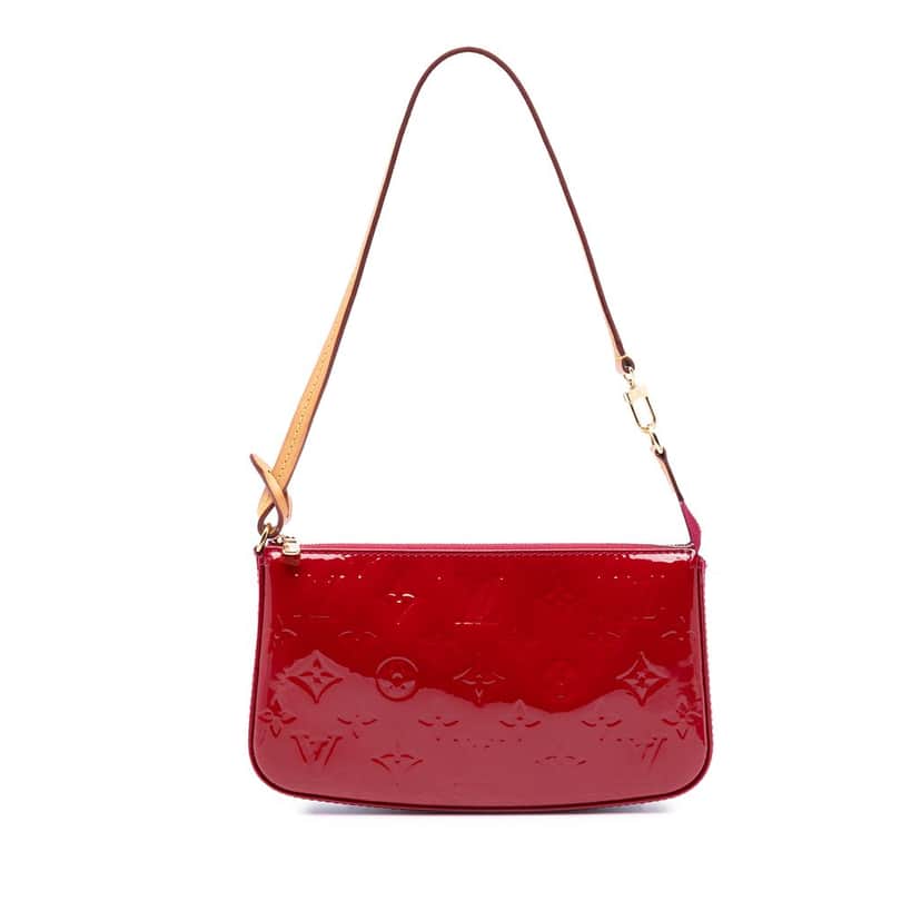 Louis Vuitton Monogram Vernis Pochette Accessoires Red Leather Very good condition - Front View