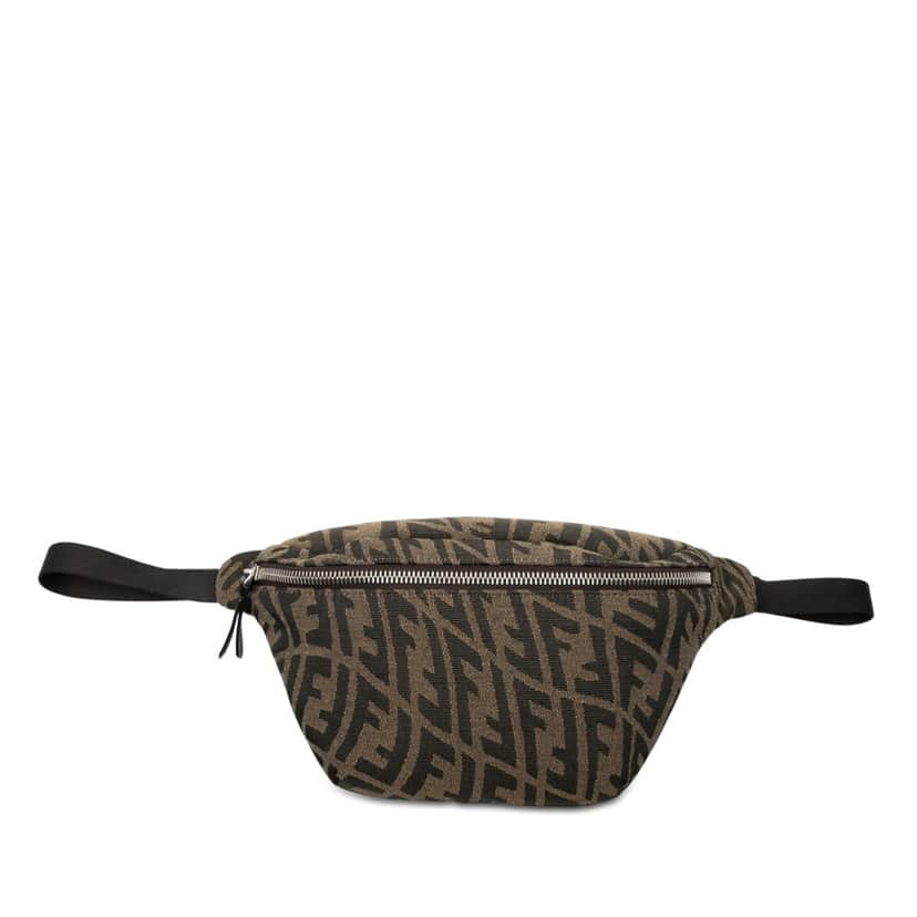Fendi Zucchino Canvas Belt Bag Beige Very good condition - Front View