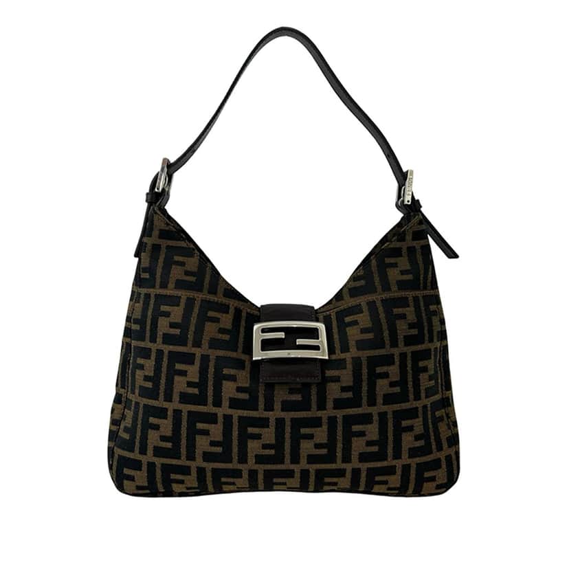 Fendi Zucca Canvas Shoulder Bag Brown Very good condition - Front View