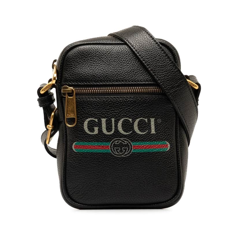 Gucci Gucci Logo Crossbody Black Leather Very good condition - Front View